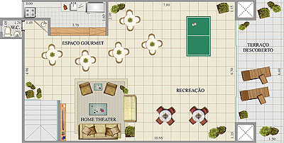 Pavimento de uso comum do Edifcio Liseth Saleme